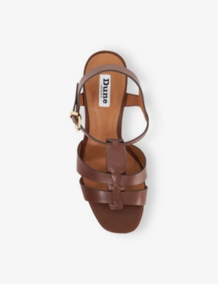DUNE: Kastro Leather Wedge Sandals