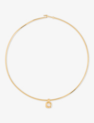 LAURA VANN: Gaia 18ct Yellow Gold-Plated Sterling-Silver, Topaz and Cubic Zirconia Choker Necklace