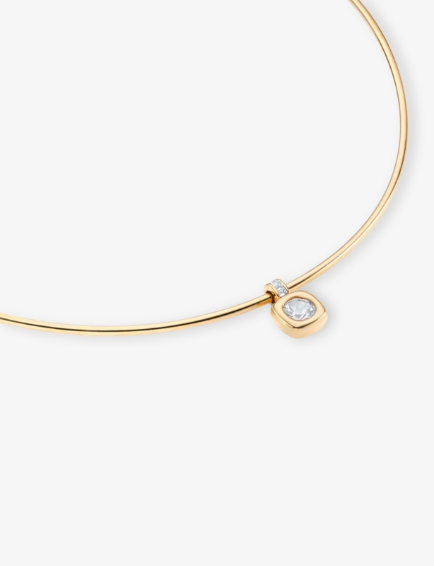 Gaia 18ct Yellow Gold-Plated Sterling-Silver, Topaz and Cubic Zirconia Choker Necklace