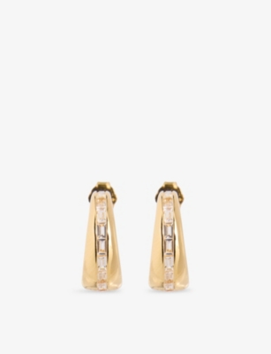 LAURA VANN: Béa 14ct Yellow Gold Vermeil Plated Sterling-Silver And Topaz Hoop Earrings