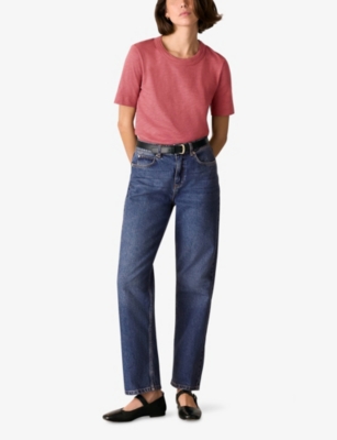 Whistles Omens  Rosa Double-trim Regular-fit Cotton T-shirt
