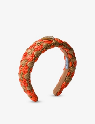 Prada Womens  Branded Crochet Headband