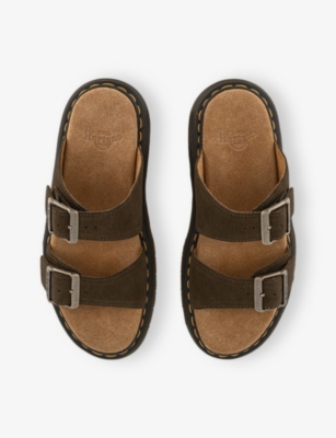 Dr. Martens' Womens Dr. Martens Josef Suede Slide Sandals In Khaki