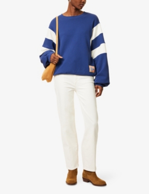 MOTHER: The Drop Square Inset Cotton-Jersey Sweatshirt
