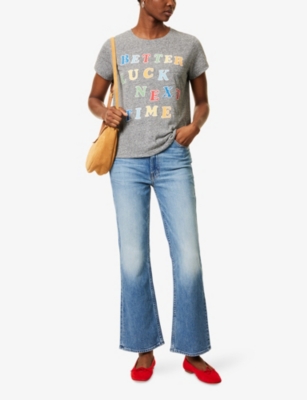 Mother Womens The Boxy Goodie Goodie Brand-print Cotton-jersey T-shirt Better Luck Next Time In Better Luck Next Time