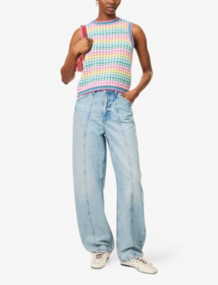 Mother Womens Rainbow Dreams Rainbow Open-back Knitted Jumper