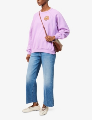 Mother Womens The Biggie Concert Regular-fit Cotton Sweatshirt  Surfs