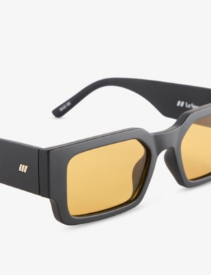 Le Specs Womens Matte Black 2552160 Contemplation Rectangle-frame Polycarbonate Sunglasses In Matte Black