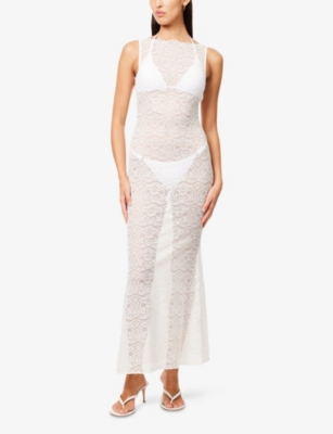 AWAY THAT DAY: Vienna Semi-Sheer Lace Maxi Dress