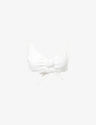 AWAY THAT DAY: Sardinia Floral-Applique Stretch-Woven Bikini Top