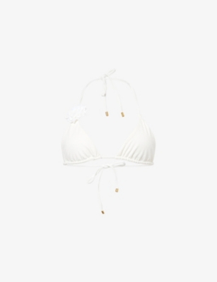 AWAY THAT DAY: St Vincent Floral-Applique Stretch-Woven Bikini Top