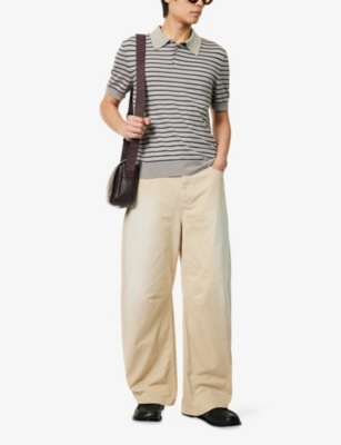 Loewe Men's Polo With Blue Stripes