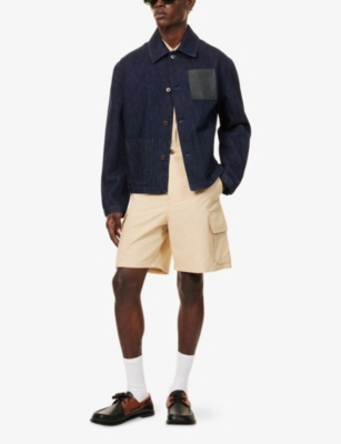 Loewe Mens Light Beige  X Paula's Ibiza Multi-pockets Cotton-blend Shorts