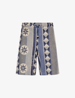 LOEWE: Ibiza Graphic-Pattern Cotton-Blend Terry Shorts