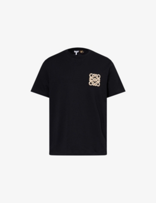Loewe Mens Black Ibiza Embroidered-logo Cotton-jersey T-shirt