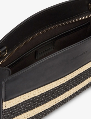 LK BENNETT: Trinity Straw and Leather Cross-Body Bag