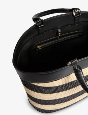 LK BENNETT: Beatrice Straw and Leather Tote Bag