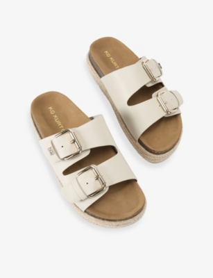 Kg Kurt Geiger Womens Bone Raquel Rope-sole Faux-leather Sandals Eur 39 / 6 Uk
