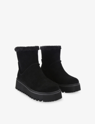 Carvela Womens Black Inverno Lined Suede Ankle Boots Eur 40 / 7 Uk In Black