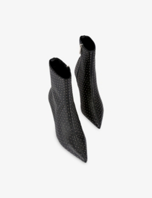 CARVELA: Marcia Embellished Heeled Faux-Leather Ankle Boots