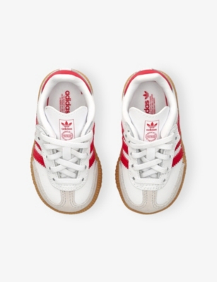 Adidas Originals White/red Kids' Samba Og Leather Trainers Eur 26.5 /9 Uk In Multi