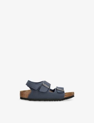 Birkenstock Kids' Navy Milano Woven Flat Sandals Eur 26 / 8.5 Uk In Blue