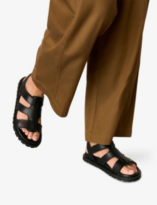 Whistles Omens  Freya Fisherman Leather Sandal In Black