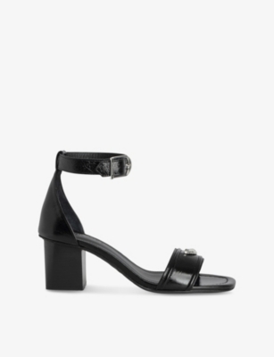 ZADIG&VOLTAIRE: Logo-Plaque Leather Heeled Sandals