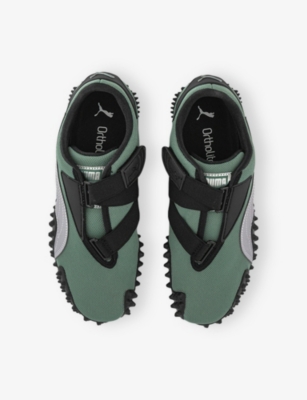 Puma Womens Green Moon Silver Mostro Og Panelled Low-top Woven Trainers In Green Moon Silver