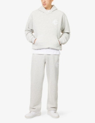 The Couture Club Mens Greymarl Heavy Logo-embroidered Cotton Hoody Xxl In Gray
