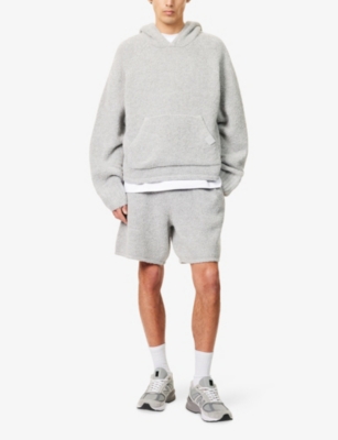The Couture Club Mens Greymarl Bouclé Draw-cord Knitted Shorts In Greymarl