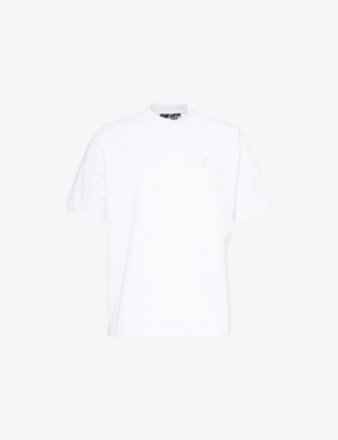THE COUTURE CLUB: Embroidered Relaxed-Fit Cotton T-Shirt