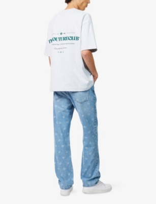 THE COUTURE CLUB: Copyright Multi Graphic Crewneck Cotton-Blend T-Shirt
