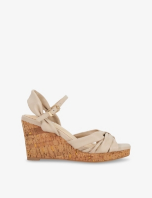 DUNE: Kander Leather Wedge Sandals