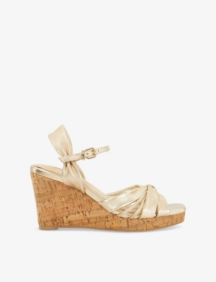 DUNE: Kander Leather Wedge Sandals