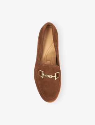 Dune Womens  Glair Suede Loafers In Tan Suede