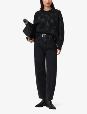 Allsaints Jacquard Cosmos Sweater In Black