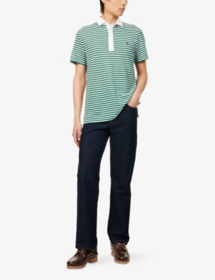 Polo Ralph Lauren Stripe Polo Pony Polo Shirt In White