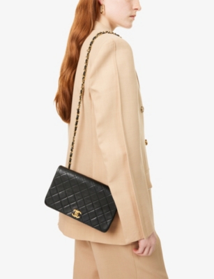 RESELFRIDGES: Pre-Loved CC Quilted Full-Flap Leather Shoulder Bag