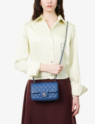 RESELFRIDGES WOMENS RESELFRIDGES PRE-LOVED CHANEL MINI FLAP LEATHER SHOULDER BAG