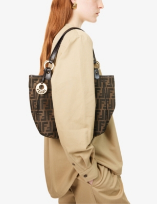 RESELFRIDGES: Pre-Loved Fendi Zucca Chef Canvas Tote Bag