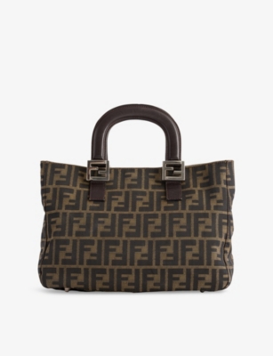 RESELFRIDGES: Pre-Loved Fendi Zucca Twins Canvas Tote Bag