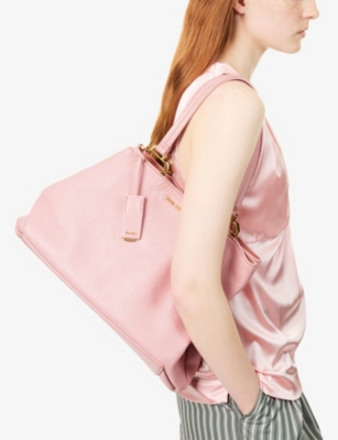 RESELFRIDGES: Pre-Loved Miu Miu Logo-Plaque Leather Tote Bag