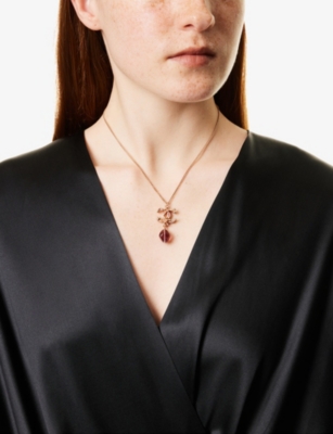 RESELFRIDGES: Pre-Loved Chanel Gold-Plated CC Crystal and Amethyst Pendant Necklace