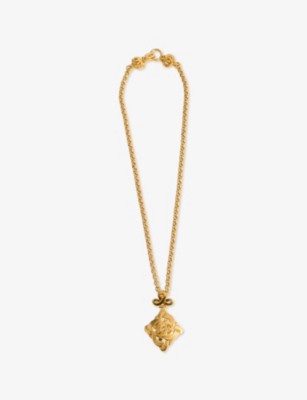 RESELFRIDGES: Pre-Loved Chanel CC Gold-Plated Metal Pendant Necklace