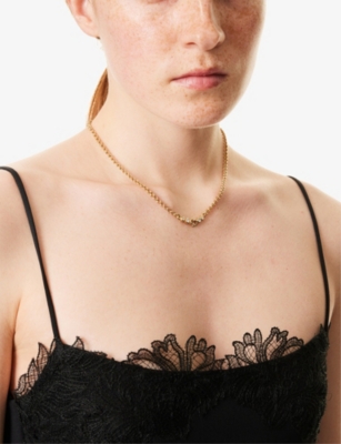 RESELFRIDGES: Pre-Loved Christian Dior Gold-Plated Rhinestone Necklace