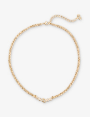 RESELFRIDGES: Pre-Loved Christian Dior Gold-Plated Rhinestone Necklace