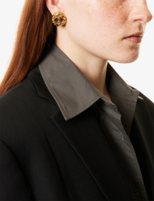 RESELFRIDGES: Pre-Loved Chanel Gold Plated CC Clip On Earrings