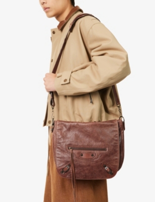 RESELFRIDGES: Pre-Loved Balenciaga Motocross Day Leather Messenger Bag