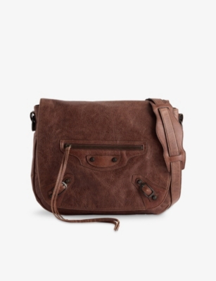RESELFRIDGES: Pre-Loved Balenciaga Motocross Day Leather Messenger Bag